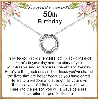 VOSAP 30th 40th 50th 60th 70th Birthday Gifts for Women, Birthday Gifts for Best Friends, Sterling Silver Necklace Jewellery 30th 40th 50th 60th 70th Birthday Gifts for Her Daughter Mum