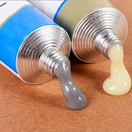 Image of GLUN Magic Metal Mending Cold Weld Epoxy, AB Strong Adhesive Glue for Metal, Aluminum, Plastic, Waterproof, Heat-Resistant Repair Paste for Auto, Engine, Pipes, DIY Welding, Cracks & Gaps
