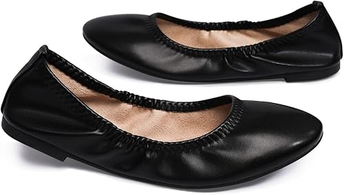 Miniatura 4 de LM Zapatos planos de ballet para mujer, zapatos planos de punta redonda, zapatos de vestir informales, plegables, portátiles, para viajar