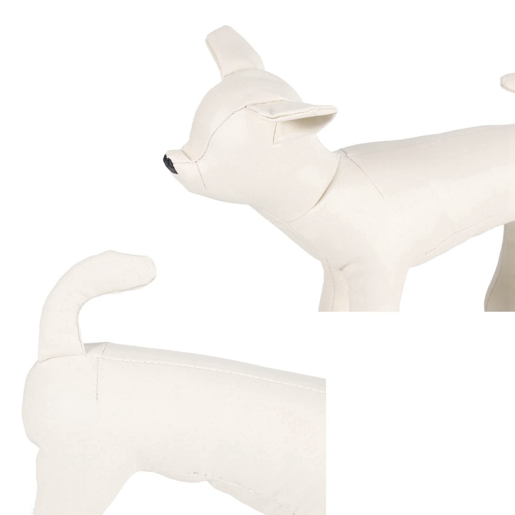 Mannequins De Chien en Cuir De ModÈLes De Chien De Position Debout Mannequin d'Affichage De La d'animal De Compagnie Blanc S
