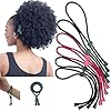 6 Pcs Adjustable Thick Hair Ties, Large Ponytail Holders for Natural Hair, Buns, Locs, Dreads, Curly & Afro Hair/Puffs – 3 Colors Hair Bracelet Bulk
