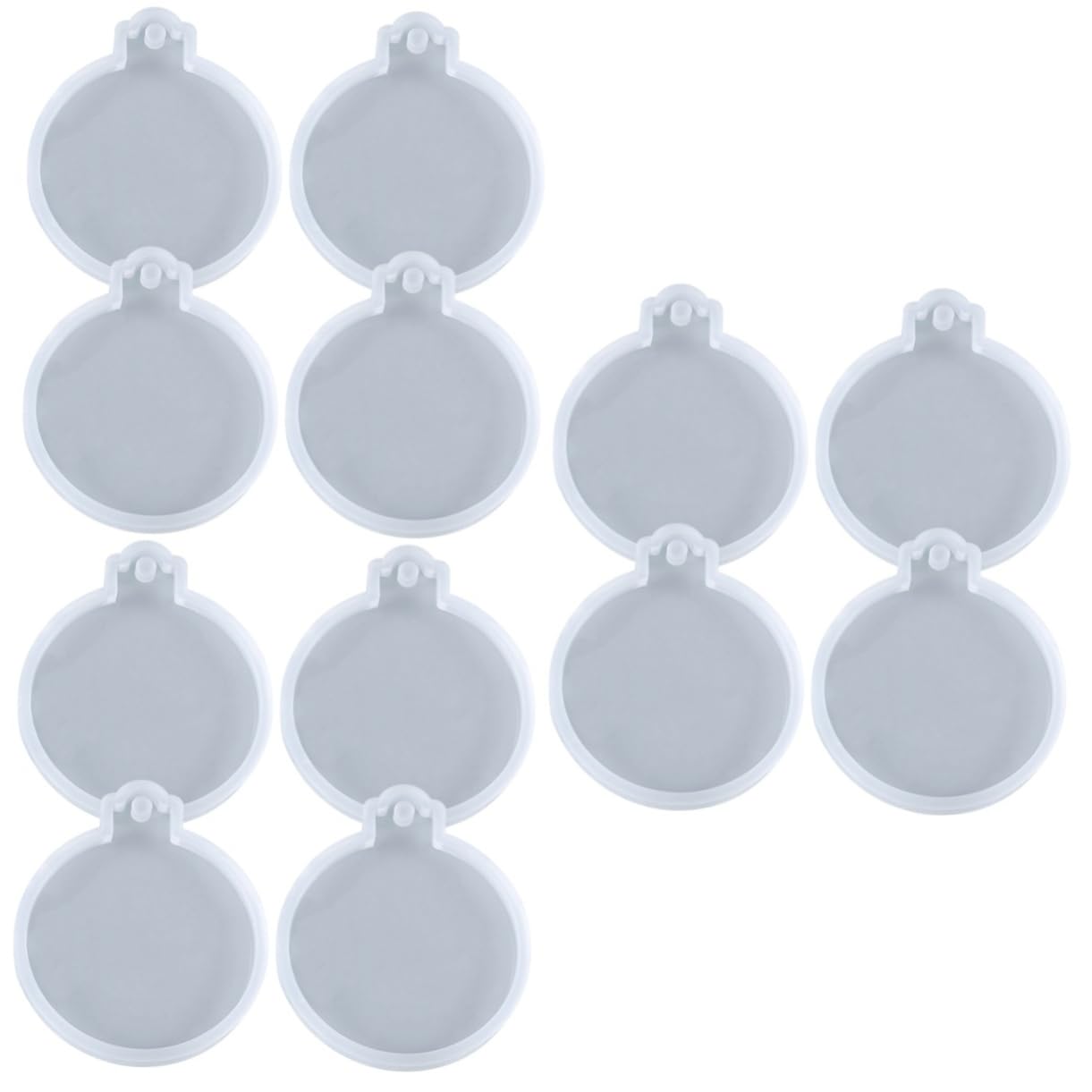 NUOBESTY 3 Set Stampi Silicone Rotondi Flessibili Per Creazioni Fai Da Te Riutilizzabili E Resistenti Per Targhette Natalizie E Portachiavi Decorativi 4 Pezzi*3