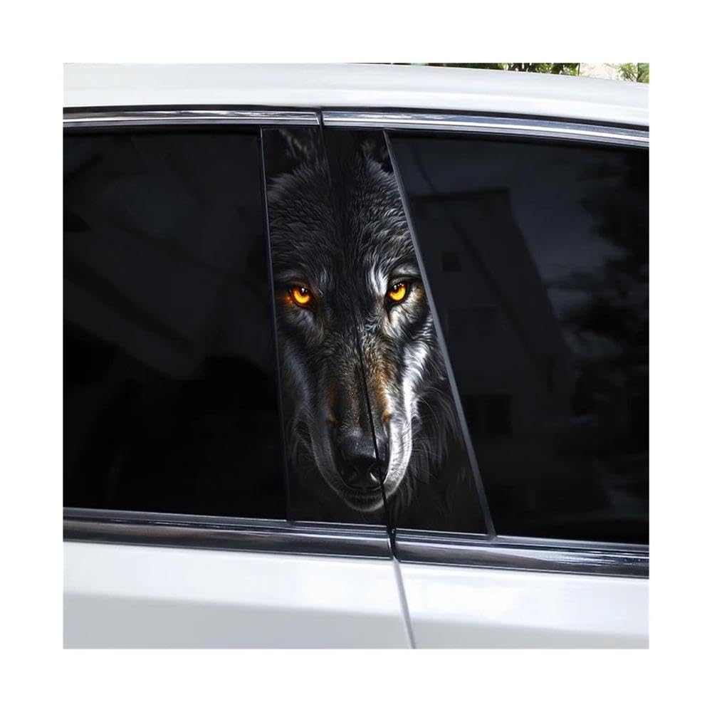 Body Parts 2pcs Tiger Animal Car B Pillar Waterproof Decal(Type A)