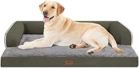 Vista 129 de Cama ortopédica extra grande para perros impermeable: cama de espuma viscoelástica para perros XL y extra grandes, sofá sofá, lavable con funda Azul