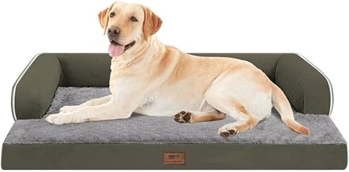 Miniatura 129 de Cama ortopédica extra grande para perros impermeable: cama de espuma viscoelástica para perros XL y extra grandes, sofá sofá, lavable con funda Azul