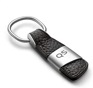 aikeec Metal Leather Car Ring Keychain Keyfob for Audi A3 A4 A5 A6 A7 Q3 Q5 Q7 TT - coolthings.us