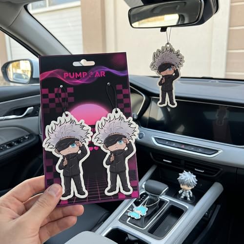 Image of PumpCar 2 pieces gojo eye double-sided hanging Japanese anime vanilla car air freshener Cool anime hanging air fresheners for rearview mirror Car Interior Accessories Household gifts