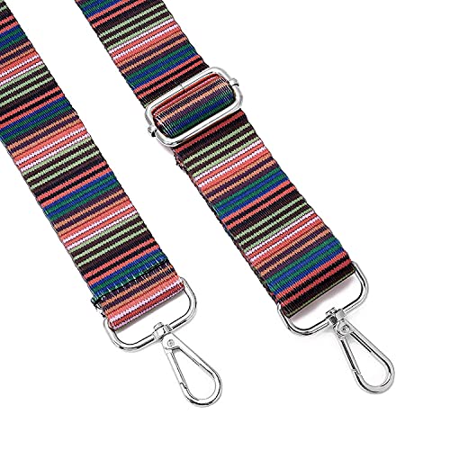 Image of Silvery Buckles Wide Shoulder Strap Adjustable Replacement Belt Crossbody Canvas Bag Handbag