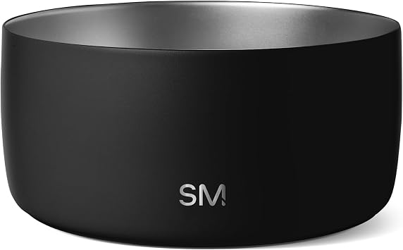 Simple Modern Stainless Steel Pet Water Bowl for Dogs & Cats | Insulated Stainless Steel Food Bowls for Dog Cat | No Tip No Slip BPA Free | Bentley Collection | Medium 4 Cups | Midnight Black