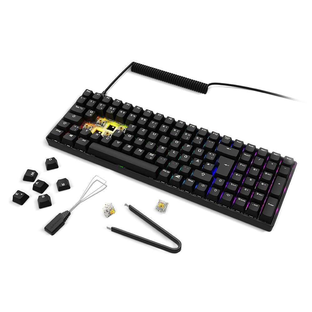 Sharkoon SGK50 S2 PBT Schwarz, RGB, Gateron GPRO Gelb