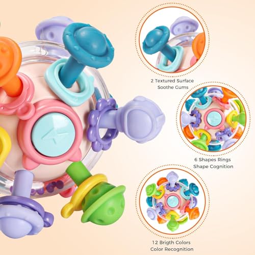 Image of Baby Montessori Sensory Toys for 0-6 6-12 Months, Baby Teether Teething Toys for Babies 0 3 6 9 12 18 Months, Newborn Infant Learning Developmental Toys Gifts for 1 2 Year Old Boys Girls