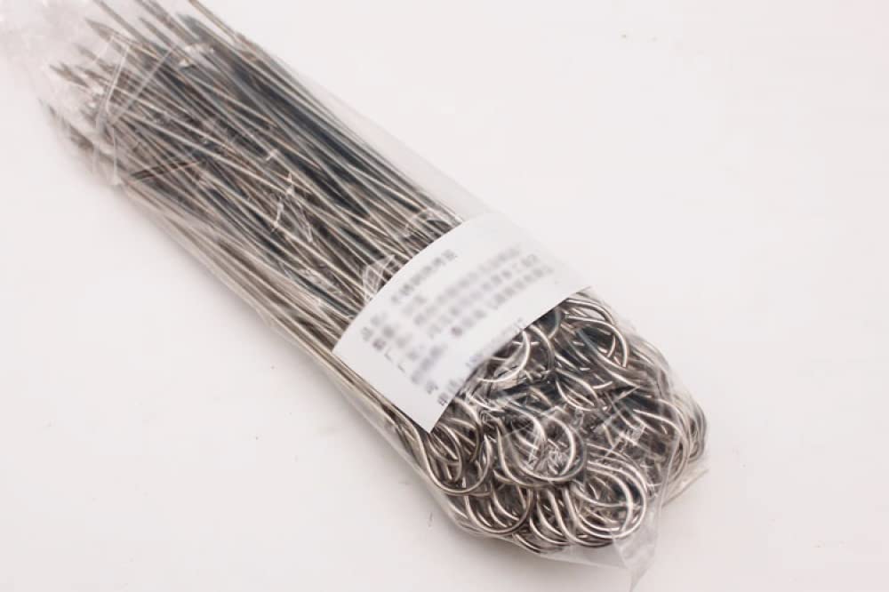 SePkus 50 pz Strumenti di Campeggio Esterna Picnic Rotondo Arrosto Spiedini Ago Bastone in Acciaio Inox BBQ Barbecue Spiedini Utensili da Cucina