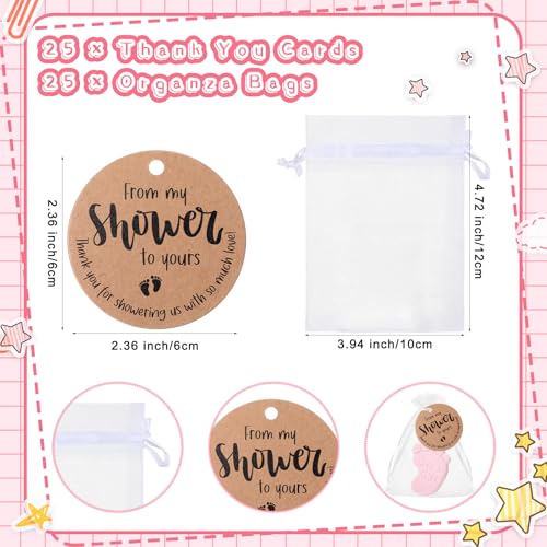 25 sets baby shower soap favors for guests girl boy mini footprint handmade scented soaps with thank you tags and organza bags for shower gender reveal party favorspinkbaby feet