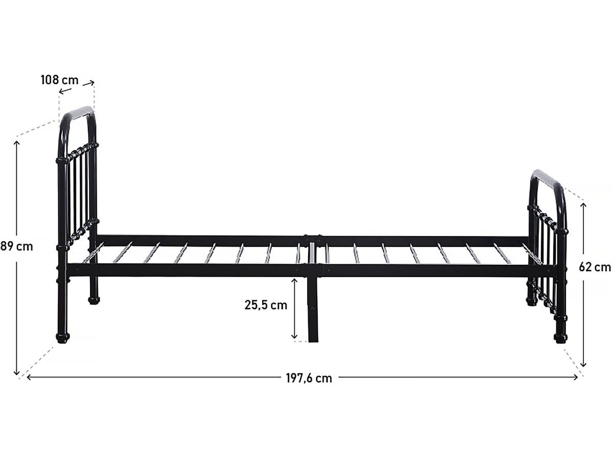 Habitat et Jardin Litera Triple de Metal Havin - 90 x 190 cm - Gris -