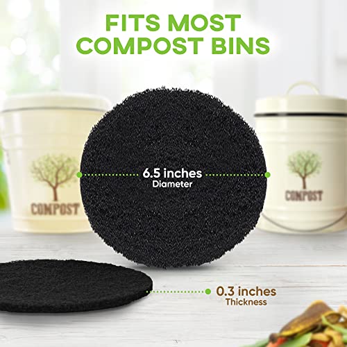 Third Rock Charcoal Filter Replacements For Kitchen Compost Bin - 12 Pack - 6.5 Inches In Diameter | Designed To Fit 1.3 Gallon Third Rock Compost Bin | Premium Extra Thick Filters | 3 Years Supply #TOP3