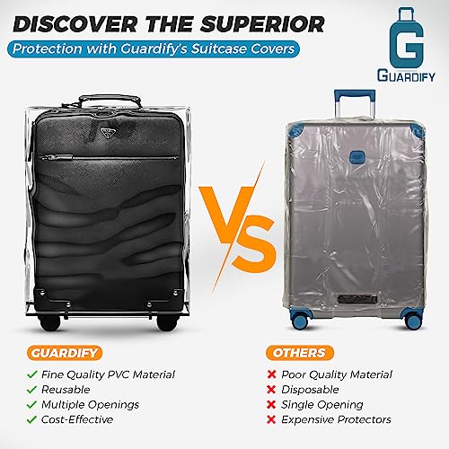 Guardify Luggage Covers For Suitcase Tsa Approved, 20" Clear Luggage Protector Suitcase Cover|Sturdy Transparent & Pvc Waterproof Travel Luggage Sleeve|Carry On Luggage Plastic Cover In 1 Perfect Fit #TOP4