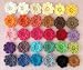 PEPPERLONELY Brand, 20pc Rainbow Collection Eight Petals 2" Crocheted Flowers Appliques