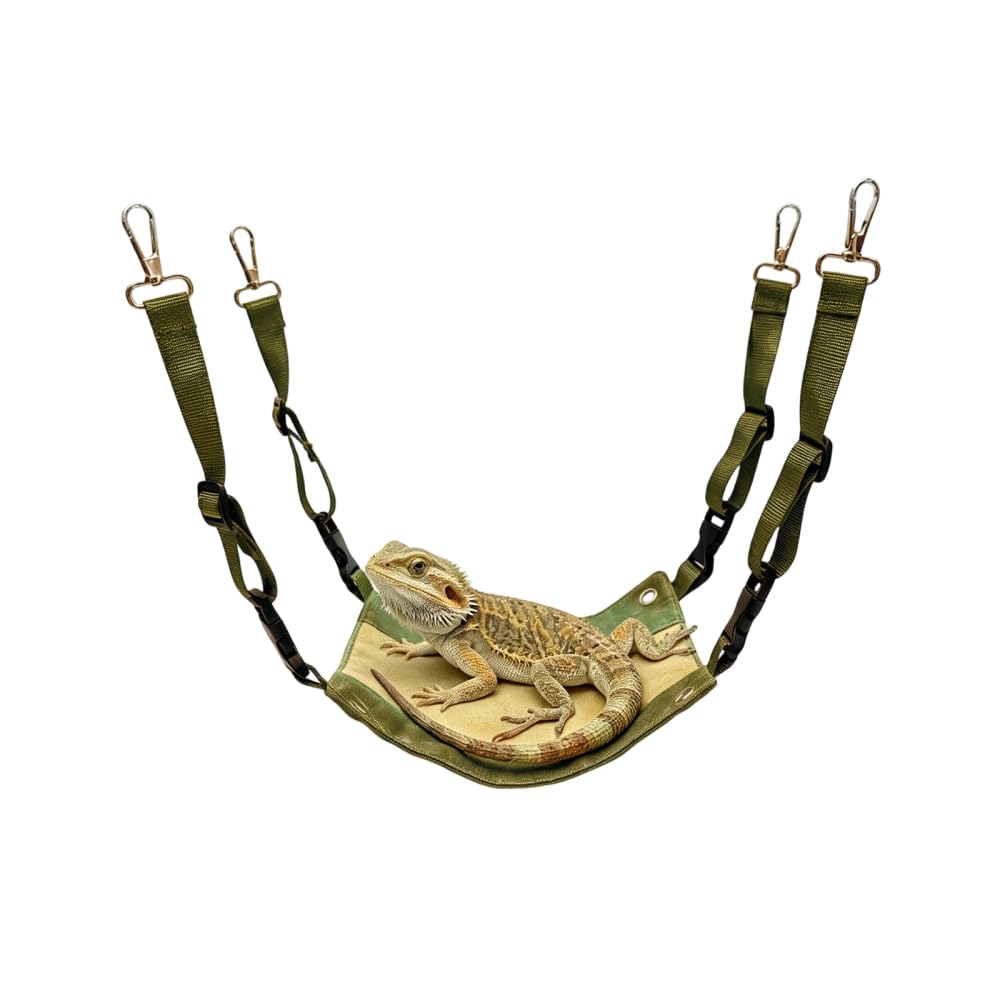 Reptile Hammock, Hanging Lizard Lounger for Climbing & Resting S/M