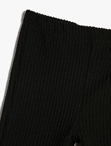 Calzoncillos de niñas Koton estilo pantalones flare de canalé con cintura elástica cómoda 4