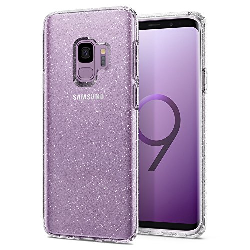 Spigen Funda Liquid Crystal Glitter Compatible con Samsung Galaxy S9 (2018), Protección Delgada de Gel Silicona y claridad Premium de TPU - Transparente