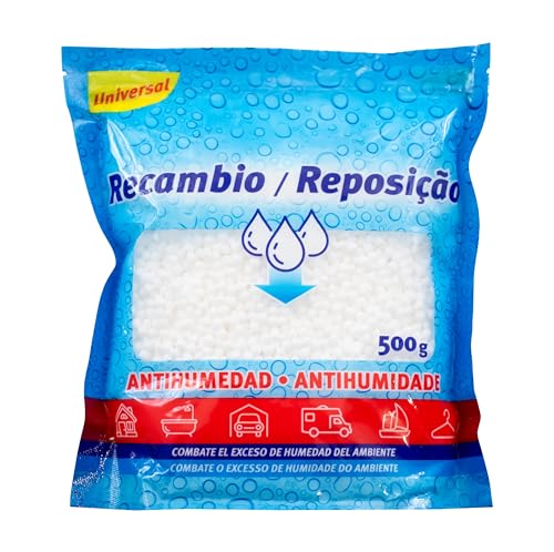 Recambio antihumedad para armarios, cocina, coche, trasteros, baño | Deshumidificador antihumedad armarios y habitaciones anti moho | Recambio a elegir 250gr - 500gr - 1000gr (500 gramos)