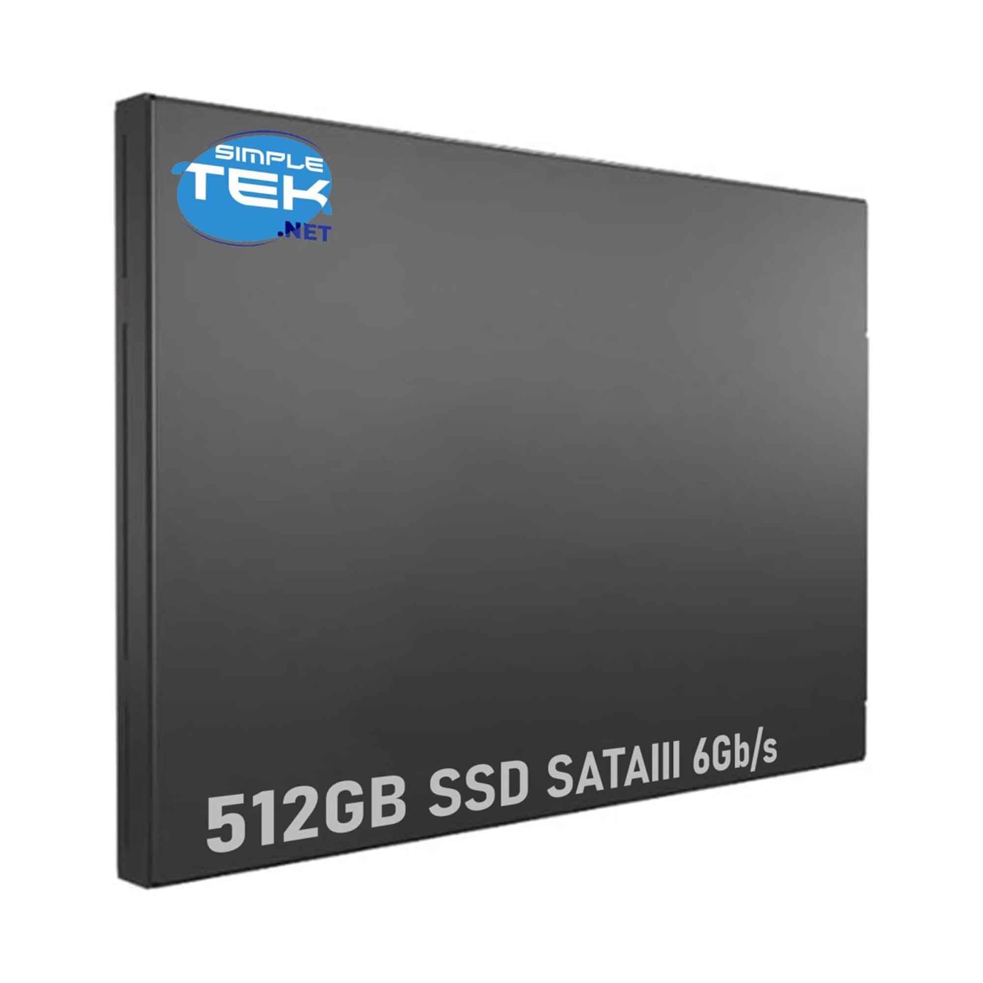 SIMPLETEK - SSD Interno 2,5" da 512GB - SATA III 6 Gbps - Fino a 550MB/s - Nero | Disco a Stato Solido ideale per Notebook PC Desktop