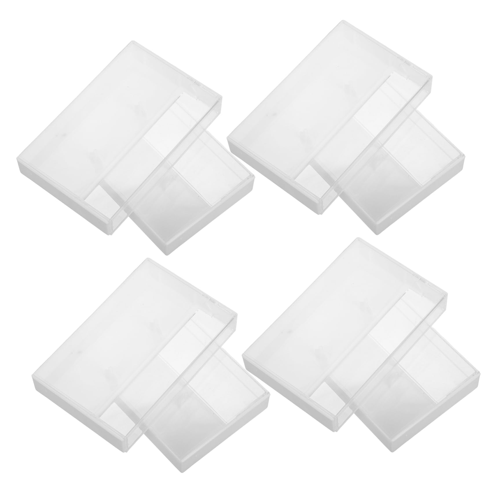 STOBAZA 10pcs Retro Cassette Tape Storage Box Crystal Organizer Plastic Pockets Case for Blank Audio Tapes