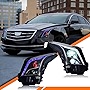 YHY LED Headlights for Cadillac ATS ATS-V 2013-2019 with Red Devil Eye Blue Starting Sequential Turn Signal Dynamic Startup Custom Replacement Front Lamp(FIT FACTORY HALOGEN LAMP ONLY) Not Fit DRL Ver