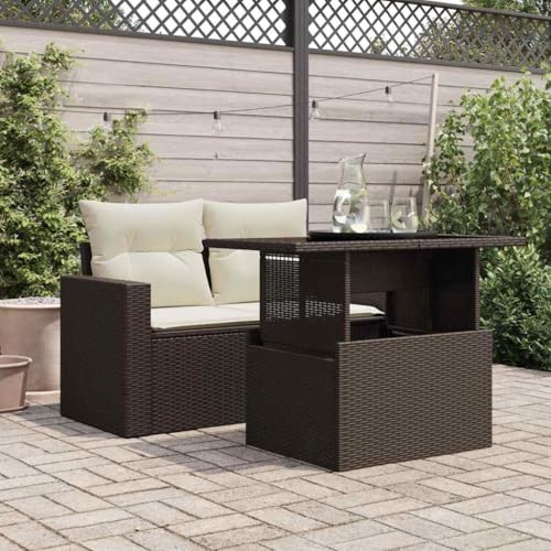 Mesa de poliratán resistente a la intemperie con tablero extensible 4