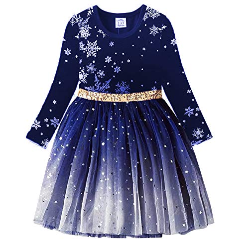 VIKITA Girls Dresses for Winter Long Sleeve Toddler Girls Clothes Party Tulle Dresses for Girls 3-12 Years