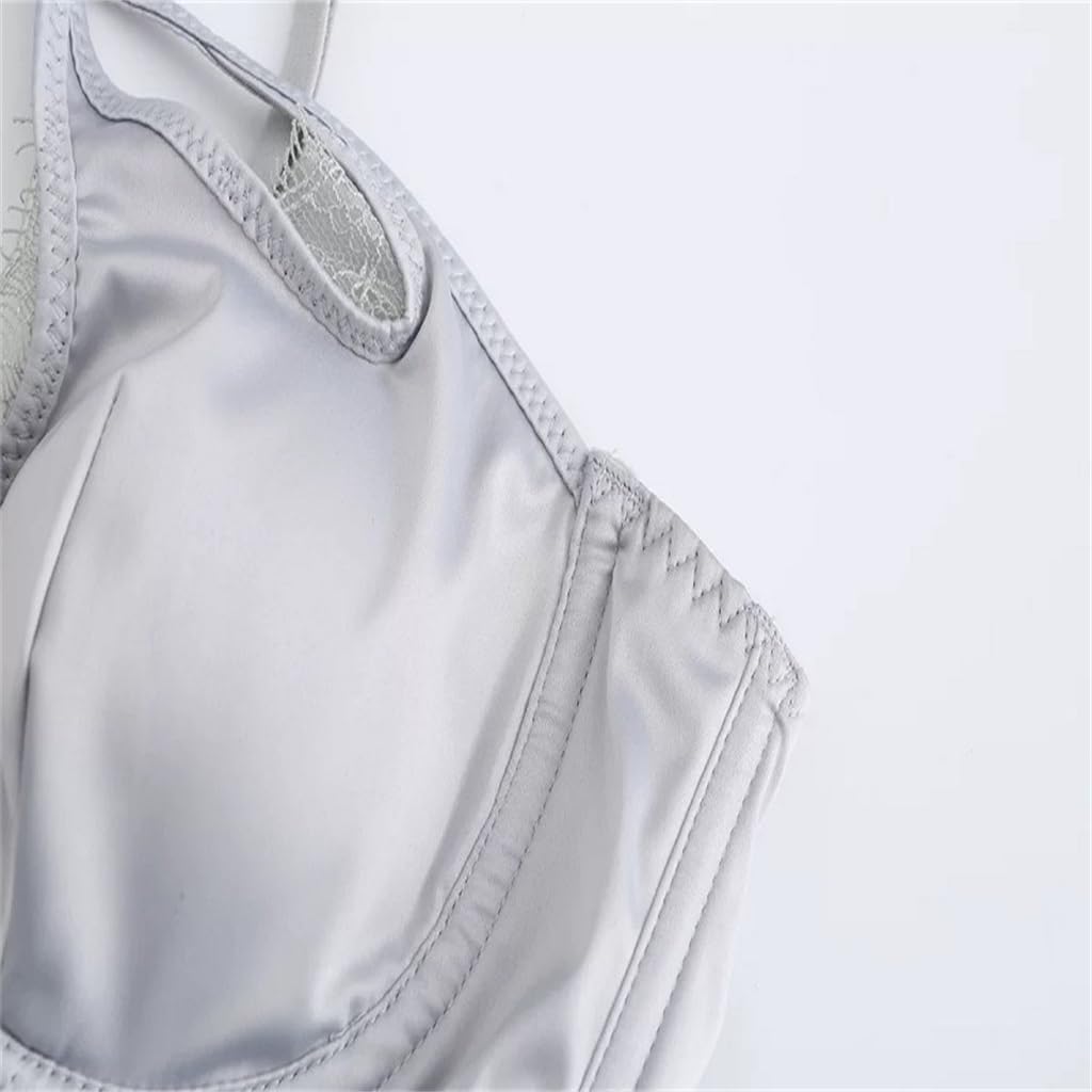 Thin bra soft steel set Satin cross tie beautiful back lingerie