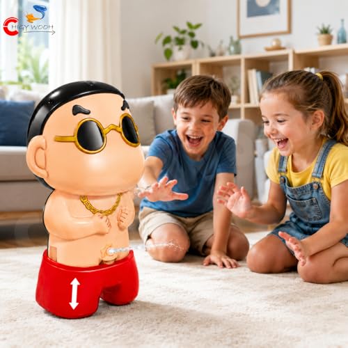 Image of Cartoon Boy Water Spray Toy for Kids | Pull Down Funny Water Sprinkler Toy with Refillable Water Tank | Summer Outdoor Bath Pool Beach Play Toy | Cute Funny Gift for Kids