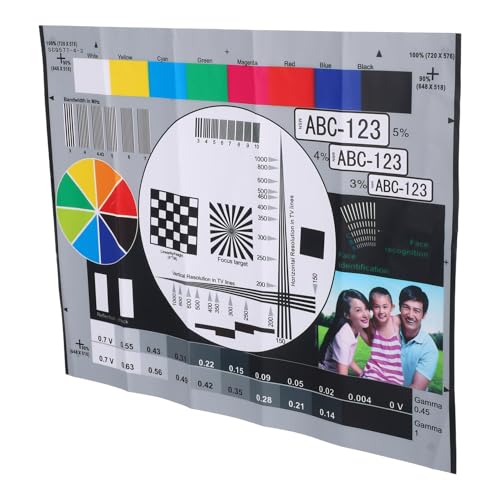 WATIIFUFU Tabla de Prueba de Resolución para Cámara de Vigilancia 40X30 CM Herramienta Profesional de Calibración de Lentes y Enfoque Tarjeta de Ajuste de Calidad de Imagen para Monitor y