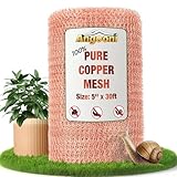 Angooni Copper Mesh, Garden Exclusive 100% Pure Copper Wire Mesh, 5in x 30ft Premium Rustproof Copper Wool for Plants Protection & Hole Blocking, Garden Ideal Pure Copper Mesh Roll