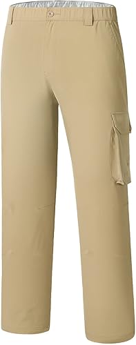 BASSDASH Pantalones cargo de pesca para hombre, resistentes al agua, de secado rápido, ligeros, UPF 50+ para senderismo al aire libre, pantalones de