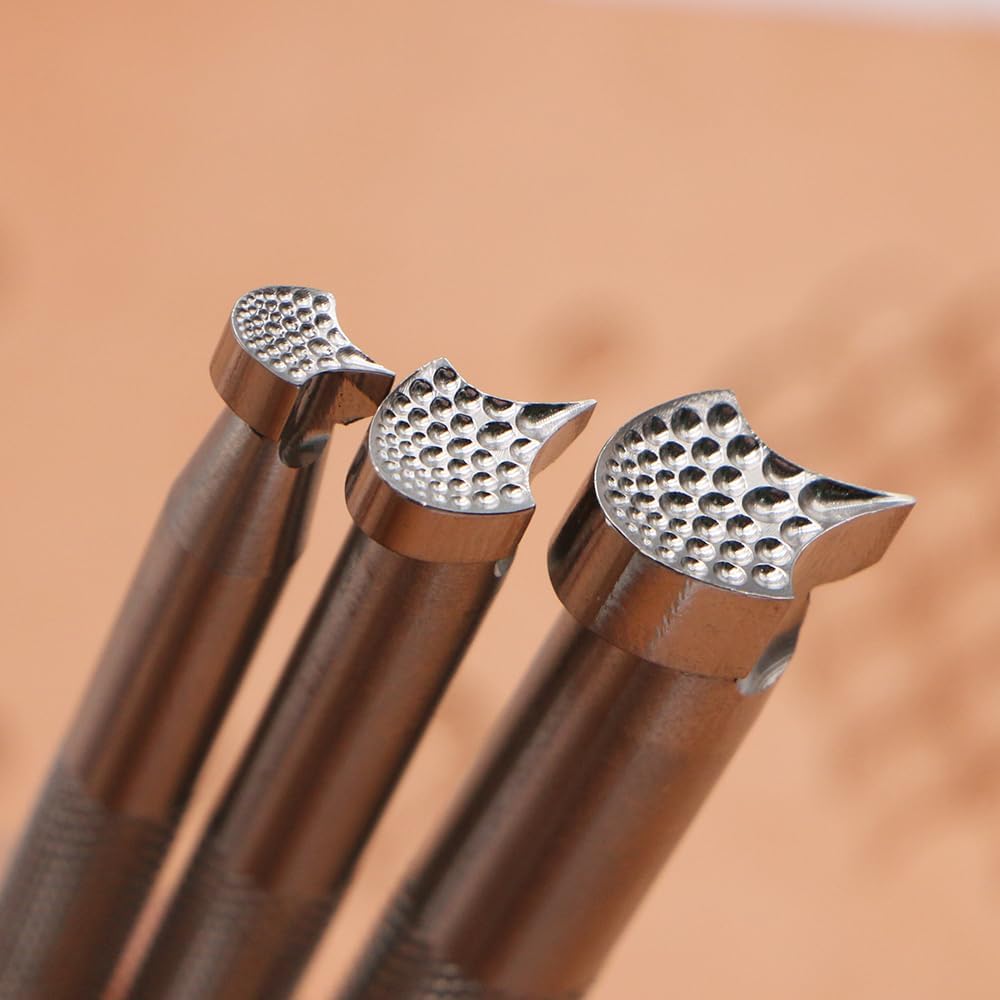 zhongjiang E803 Leather Stamp Tool Stamps Stamping Carving Punches Tools Craft Leathercrafting Geometrics Dragon Scale Pattern (E803)