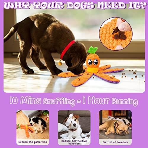 FWLWTWSS Interaktives Hundespielzeug Intelligenz, 2-in-1 Octopus & Karotte Intelligenzspielzeug für Hunde Schnüffelspielzeug Hund, Hundespielzeug Unzerstörbar Für Große/Kleine Hunde