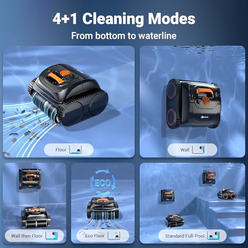 Image of 【2026 Upgrade】 C1 Cordless Robotic Pool Vacuum, Wall & Waterline & Platform Clean for Inground & Above-Ground up to 1,614 Sq.ft, 150 Min Runtime, APP Control & Smart Route