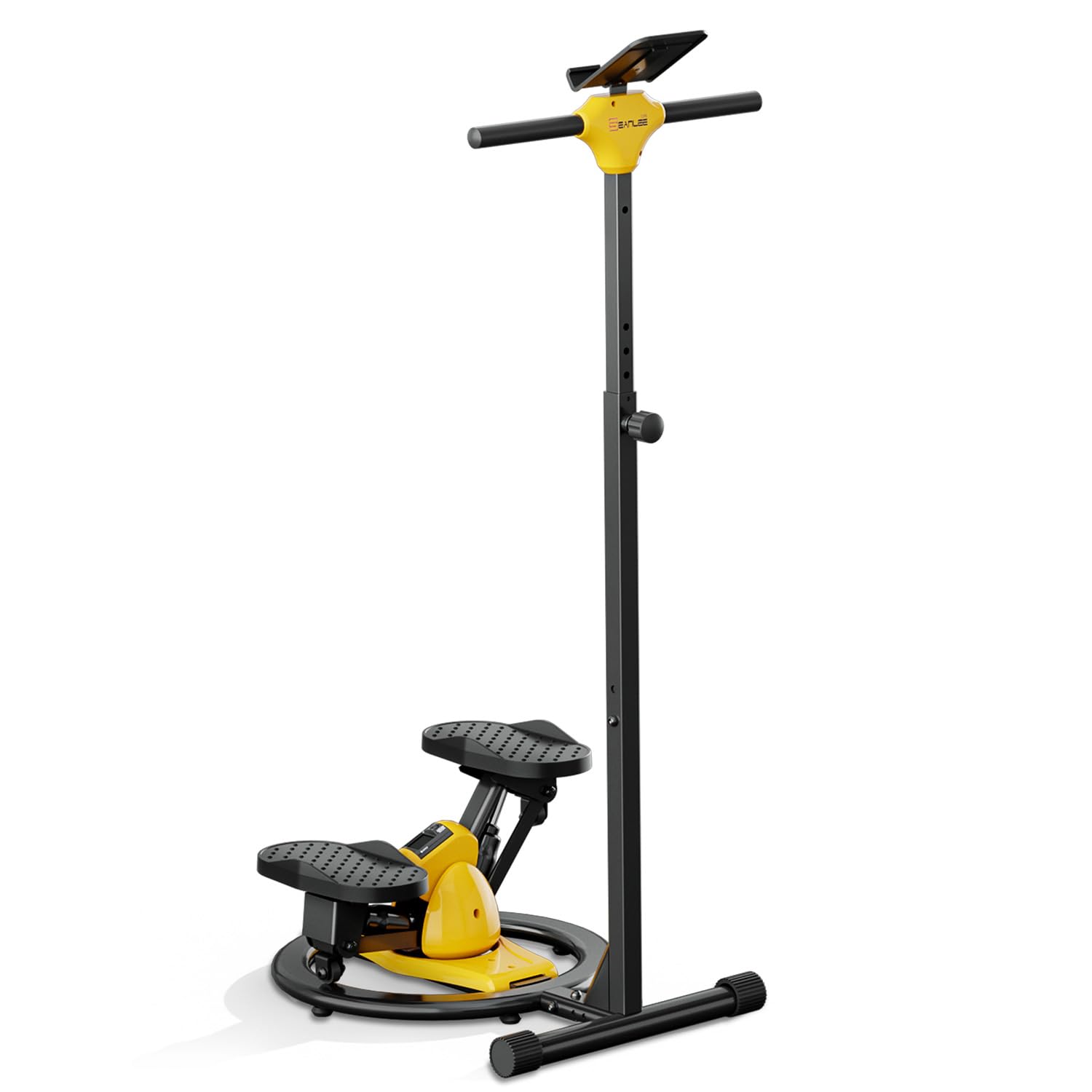 seanleecore Twist Stepper with Handlebar, High-Resistance Stair Stepper Machine for Home Workout, Step + Twist Cardio Exercise Equipment, 300 lb Capacity Quiet Compact Rock Stepper with LCD Monitor