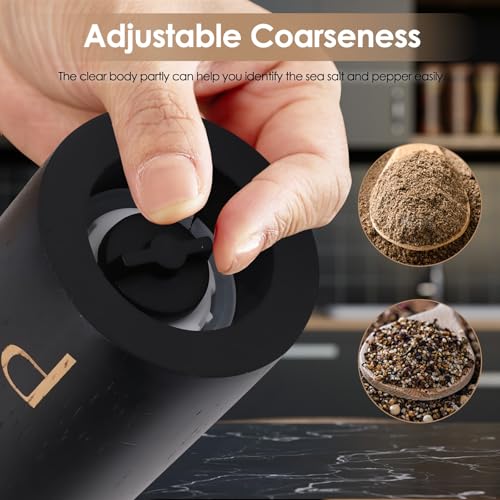 Foyucool Wooden Salt and Pepper Grinder Set including Brush and Spoon, 7 inch Manual Salt and Pepper Mill - Image 4