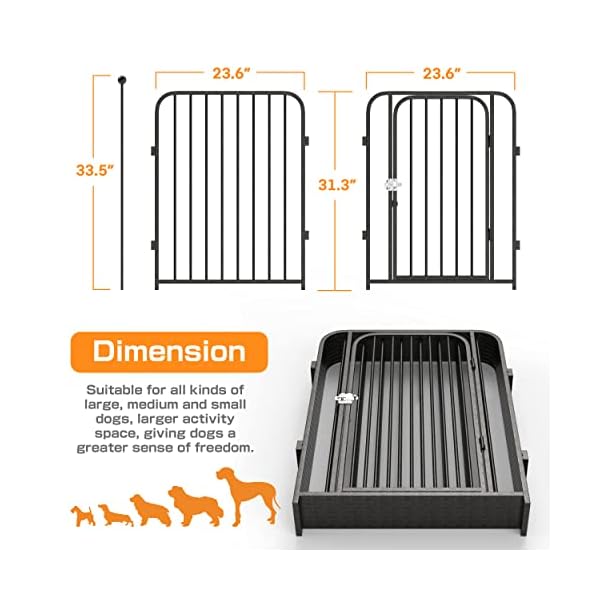 Dog-Playpen-8-Panels-Dog-Pen-Indoor-Outdoor-32-Inch-Height-Puppy-Playpen-Pet-Fence-Gate-with-Doors-for-LargeMediumSmall-Dogs-Exercise-Pen-for-Yard-Camping 32-Inch Height Puppy Playpen