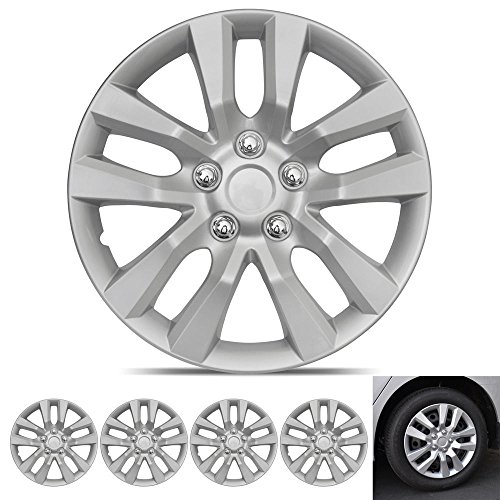 Bdk Wheel Guards – (4 Pack) Hubcaps For Car Accessories Wheel Covers Snap Clip-On Auto Tire Rim Replacement For 16 Inch Wheels 16” Hub Caps (Altima Style 2) #TOP12
