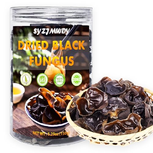Dried Black Fungus, 150g/5.29oz Chewy Texture Wood Ear Mushrooms.