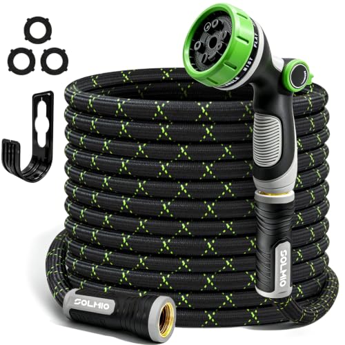 SOLMIO 50ft Non-Expanding Flexible Lightweight Garden Hose