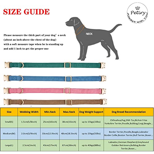 Collar para perros pequeño de pana marrón, talla S miniatura 7