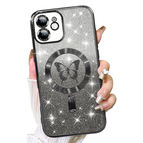 Fiyart iPhone 11pP[XAMagSafebLJیo^tCdbJo[ACOb^[AA̎qϏՌop[6.1C`-ubN