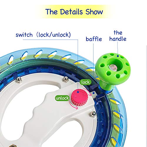 USATDD Kite Reel Winder Line Winding Reel Grip Wheel Handle with 656 ft Durable String and Lock Function Lockable Professional Outdoor Kite Accessories