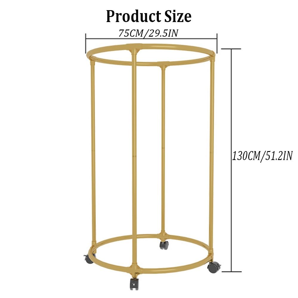 Portant à vêtements Rond sur Pied en Acier avec Roulettes 75x75x130 cm Blanc