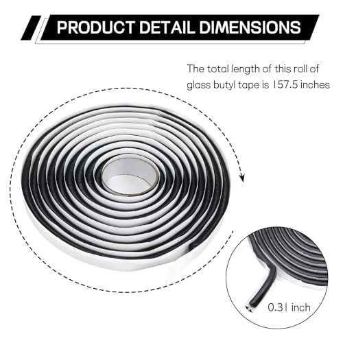 Image of Butyl Sealant Tape for Car Headlight, 13 FT Butyl Rubber Sealing Tape, Black Butyl Caulking Tape, Automotive RV Butyl Rubber Window Sealant for Taillights Windshield Doors