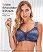 Wingslove Women's Plus Size Wireless Bra Full Coverage Minimizer Bra Soft No Padded Bras Gray Blue